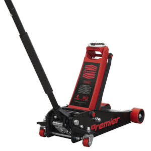 4 Tonne Low Profile Trolley Jack with Rocket Lift - Red