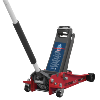 3 Tonne Low Profile Trolley Jack with Rocket Lift - Red