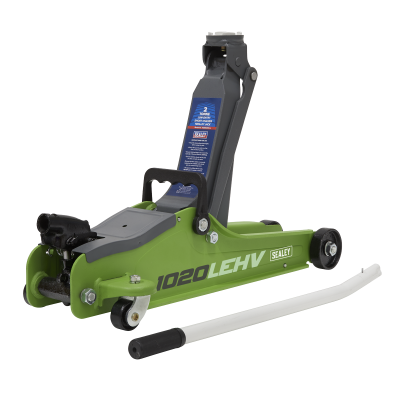 2 Tonne Low Profile Short Chassis Trolley Jack - Hi-Vis Green