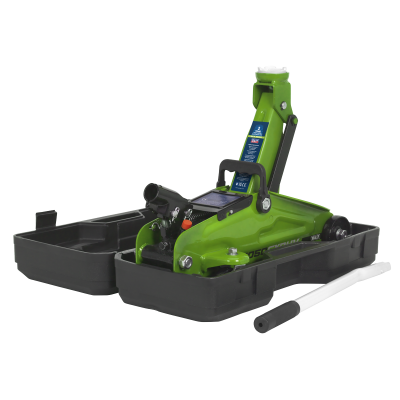 2 Tonne Short Chassis Hi-Vis Trolley Jack with Storage Case