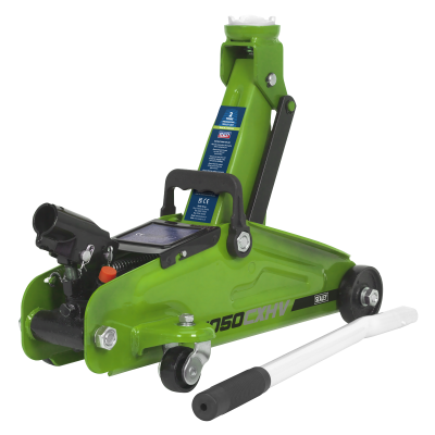 2 Tonne Short Chassis Trolley Jack - Hi-Vis Green