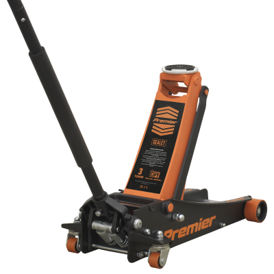 3 Tonne Low Profile Trolley Jack with Rocket Lift - Orange