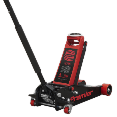 4 Tonne Low Profile Trolley Jack with Rocket Lift - Red