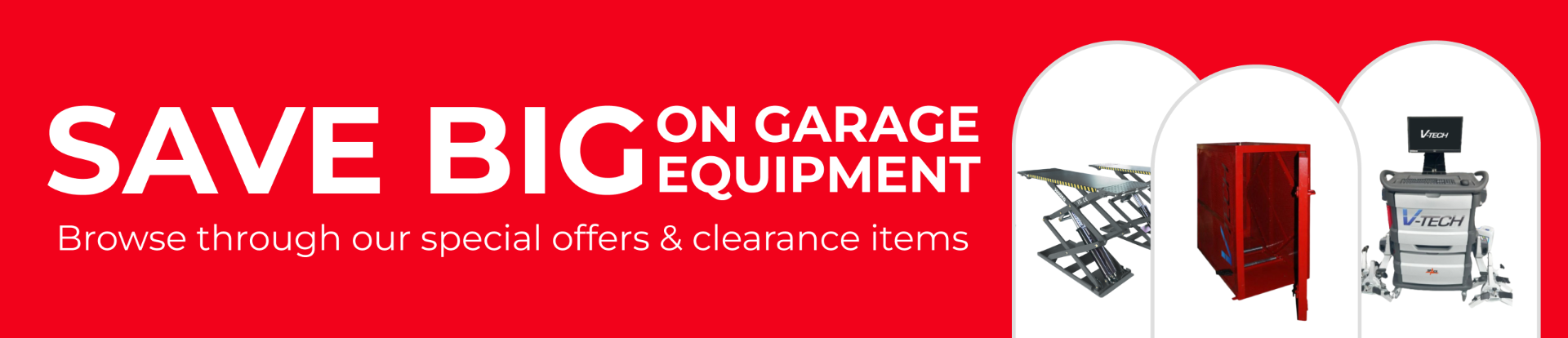 Offers and Clearance - Garage Equipment Category Banner - Tyre Equipment Direct